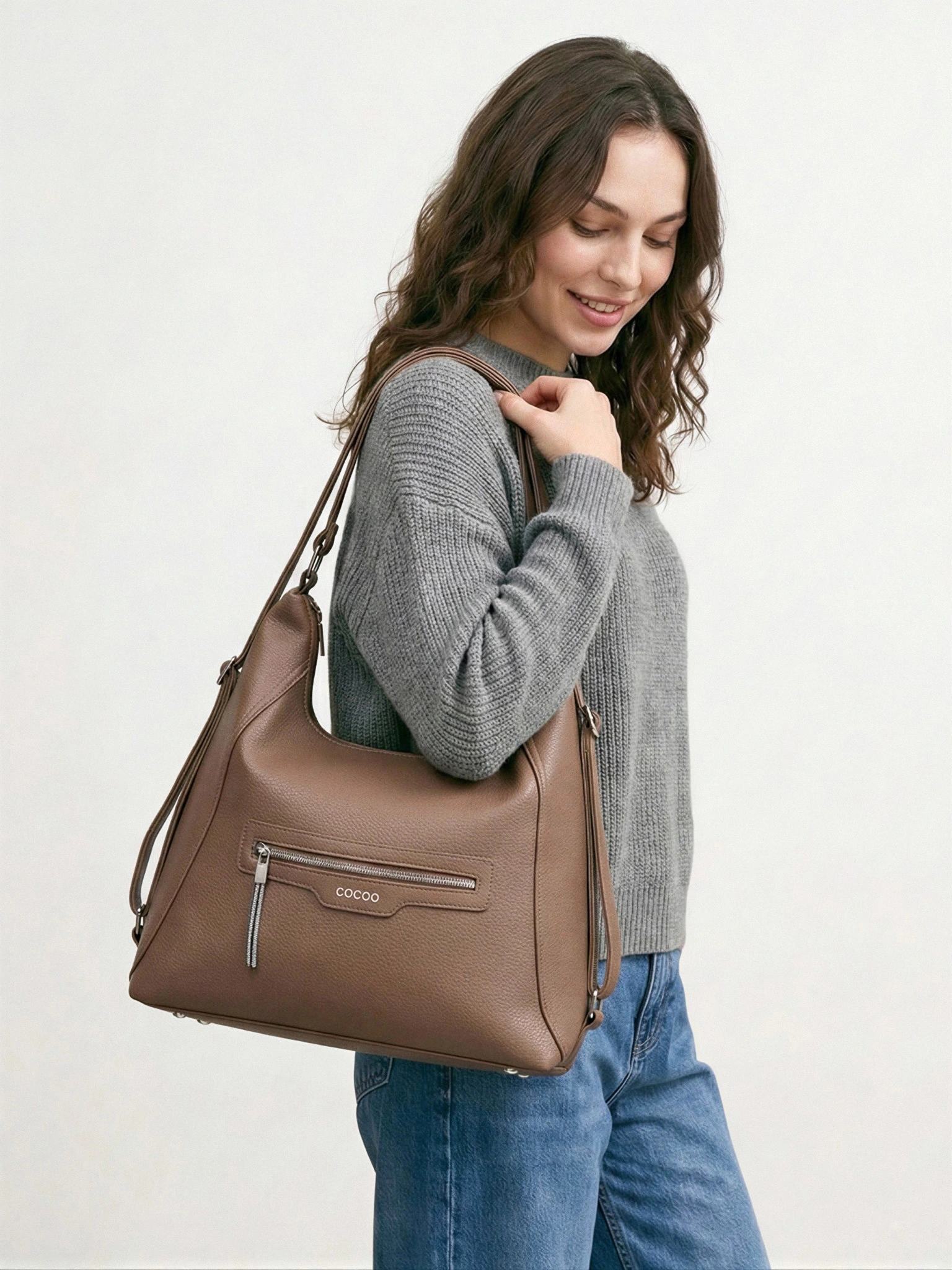 Сумка-шоппер  с декоративным пуллером со стразами в ассортименте